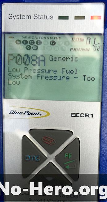 P008A - Brændstofsystemtryk for lavt tryk - for lavt