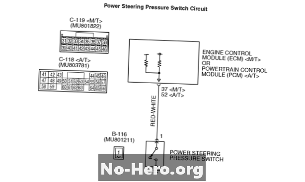 P0554 - Senzor / întrerupător-circuit de presiune la servodirecție (PSP) intermitent