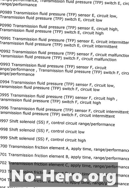 P0993 - Sensor / interruptor de presión de fluido de transmisión (TFP) Rango / rendimiento del circuito F